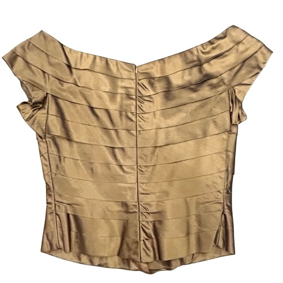 Marisa Baratelli 2-Piece Set 100% Thai Silk Gold Bronze | Size S & 6 - Picture 10 of 11